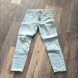 Just Black Light Blue Distressed Ankle Jeans